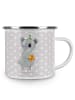 Mr. & Mrs. Panda Camping Emaille Tasse Koala Geschenk ohne Spruch in Grau Pastell