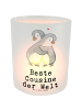 Mr. & Mrs. Panda Outdoor Windlicht Pinguin Beste Cousine der Wel... in Transparent