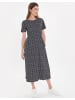 Threadbare Maxikleid THB Danni Smock Midi Dress W/Pockets in Black Spot