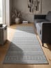KADIMA DESIGN ESERA Teppichläufer Grau 67x180 Streifen Polypropylen Wohnzimmer in Grau