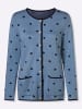 Sieh an! Jacquardstrickjacke in himmelblau-marine
