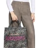 CARTOON Shopper im Leo-Look in Schwarz/Beige