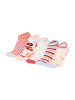 Yuhu Mädchen Sneaker-Socken 5er Pack Blumen Herzen gestreift in Rot
