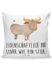 Mr. & Mrs. Panda Dekokissen Sternzeichen Stier mit Spruch in Weiß