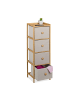 relaxdays Kommode in Beige/ Natur - (B)31 x (H)94 x (T)30 cm