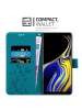 cadorabo Hülle für Samsung Galaxy NOTE 9 Blumen Design in FLORAL BLAU