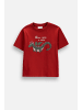 Coccodrillo Baumwoll-T-Shirt mit kurzen Ärmeln in dunkelrot