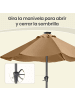SONGMICS Sonnenschirm Sheld in Taupe - (H)241 x Ø270 cm