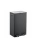relaxdays Mülleimer in Schwarz/ Silber - 2x 30 Liter