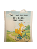 Mr. & Mrs. Panda Tragetasche Fuchs Fahrrad fahren Design mit Spruch in Weiß