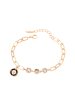 faina Women Crystal-Studded Chain Link Bracelet in Rose Gold Black