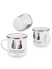 Mr. & Mrs. Panda Camping Emaille Tasse Hochzeitsreise Ewige Lieb... in Weiß