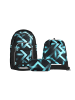 Coocazoo Schulrucksack-Set MATE "Laser Lights" 3-tlg. in Schwarz/Blau