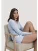 Hessnatur Pointelle Henley Schlafshirt in nordisch blau