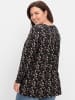 sheego Langarmshirt in schwarz-gemustert