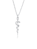 Elli Halskette 925 Sterling Silber Heilsymbol, Schlange in Silber