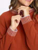 Sieh an! Rundhals-Pullover in rostrot