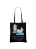 Mr. & Mrs. Panda Tasche Einhorn Sekt mit Spruch in Schwarz