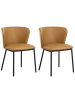 Beliani 2er-Set Esszimmerstuhl HOSKIN in Braun/Schwarz