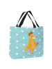 Mr. & Mrs. Panda Shopping Bag Fuchs Blumen ohne Spruch in Türkis Pastell