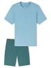 Schiesser Schlafanzug Casual Essentials in hellblau