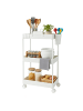 relaxdays Rollwagen in Weiß - (B)40 x (H)62,5 x (T)22 cm