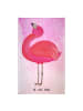 Mr. & Mrs. Panda Gästehandtuch Flamingo Stolz ohne Spruch in Aquarell Pink