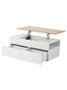 ABRIHOME Couchtisch Höhenverstellbarer mit Verstecktem Stauraum 100*50*40cm 