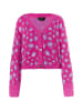 faina Damen Strickjacke in Pink Mehrfarbig