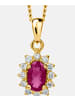 Diamant L'éternel Halskette aus 375 Gelbgold mit 0.31 Karat Diamant mit Rubin