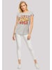 F4NT4STIC T-Shirt Muttertag best mom ever Retro Blumenmuster in grau meliert