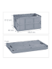 relaxdays 5x Klappbox in Grau - (B)58,5 x (H)31,5 x (T)40 cm