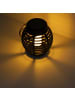 MARELIDA LED Solar Laterne in Korboptik mit Flammeneffekt H: 17cm in schwarz