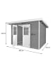 MCW WPC Gartenhaus mit Pultdach J94, Graphit-weiß