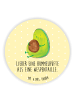 Mr. & Mrs. Panda Rund Magnet Avocado Pfeifen mit Spruch in Gelb Pastell