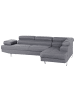 Beliani Ecksofa NORREA in Grau/Silber - (W) 262 x (H) 85 x (L) 169 cm