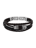 Tom Tailor Armband Edelstahl, Leder in silber