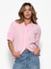 SASSYCLASSY Kurzarm Musselin Bluse in Rosa