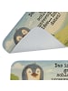 Mr. & Mrs. Panda Badematte Pinguin Lolli Design mit Spruch in Weiß