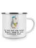 Mr. & Mrs. Panda Camping Emaille Tasse Elektriker Herz mit Spruch in Weiß