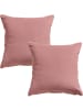 Erwin Müller Nicky-Velours, Samt Kissenhülle 2er-Pack Manchester in altrosa