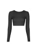 SNOCKS Geripptes Sportshirt langarm Damen in Schwarz