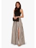 Adrianna Papell Langes Abendkleid Plaid Combo Gown in Black/Ivory