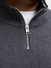 JACK & JONES PLUS Sweatshirt mit halbem Reißverschluss in Dark Grey Melange