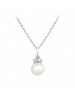 Alexander York Kette mit Anhänger SÜSSWASSERPERLE & ZIRKONIA in 925 Silber - 2-tlg. in silber