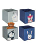 relaxdays 4 x Kinder Aufbewahrungsboxen "Tiere B" in Bunt - (B)30 x (H)30 x (T)30 cm