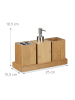 relaxdays 4-tlg. Badaccessoires Set in Natur
