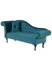 Beliani Chaiselongue LATTES in Blau - (W) 188 x (H) 87 x (L) 59 cm linksseitig