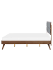 Beliani Doppelbett POISSY in Braun/Grau - (W) 167 x (H) 120 x (L) 202 cm