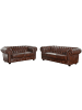 58 aufm Kessel SOFA 3-Sitzer Kath Bezug Wischleder Buche nussbaum dunkel / braun